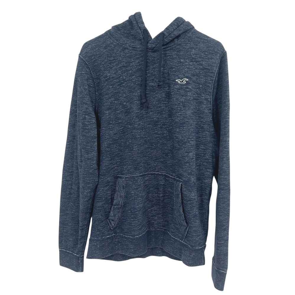 Hollister‎ Pullover Hoodie L Blue Heather Fleece Preppy Y2K Mall Casual Lounge